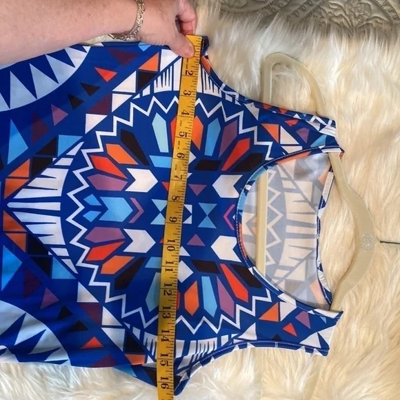 Size S-M super cute tribal pattern tank maxi dress - Picture 3 of 4